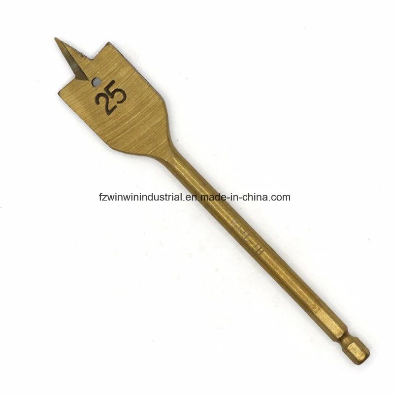 Hex Shank Titanium Coated Wood Flat Drill Bit (WW-WDB04)