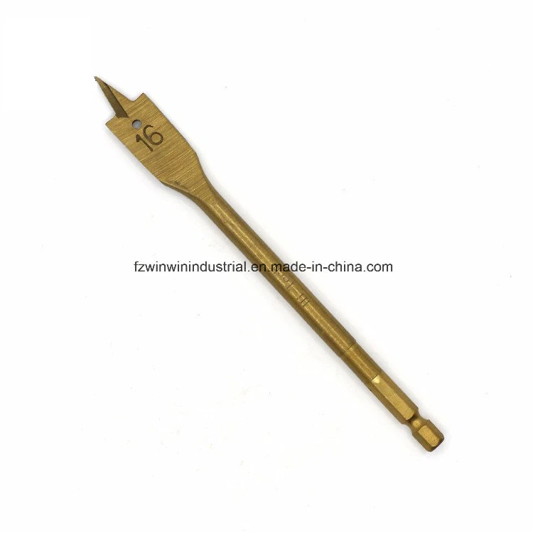 Hex Shank Titanium Coated Wood Flat Drill Bit (WW-WDB04)